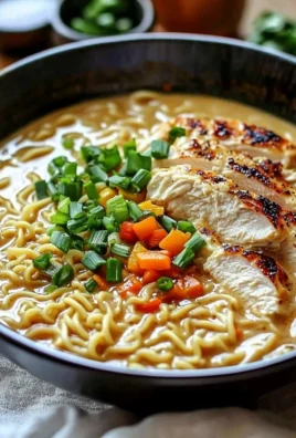Delicious creamy garlic chicken ramen served in a bowl