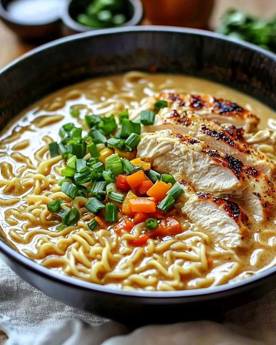 Creamy Garlic Chicken Ramen