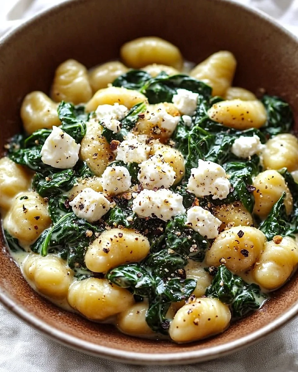 Creamy Gnocchi with Spinach and Feta