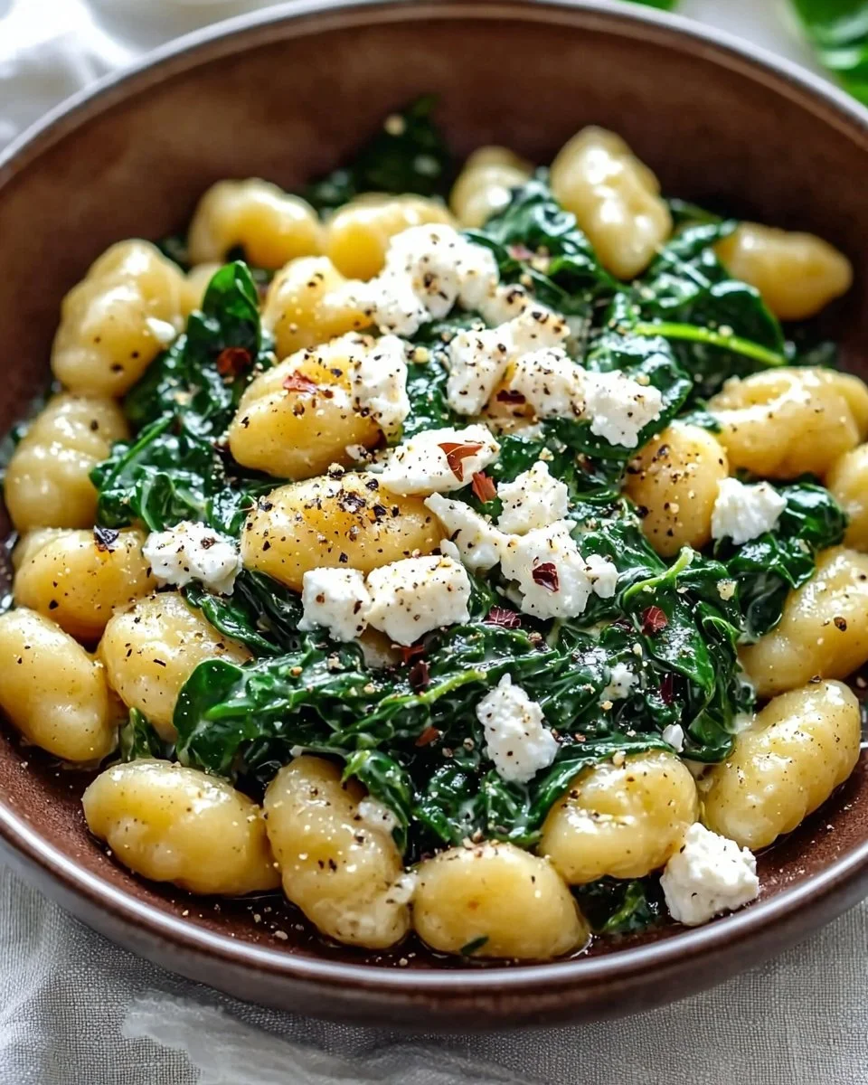 Creamy Gnocchi with Spinach and Feta