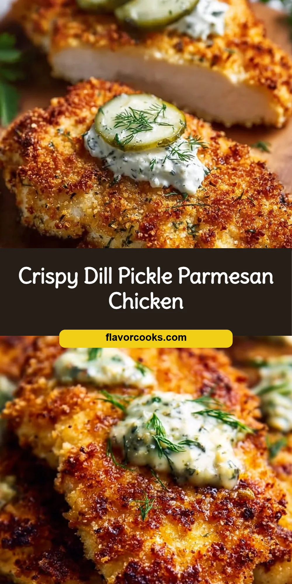Crispy Dill Pickle Parmesan Chicken