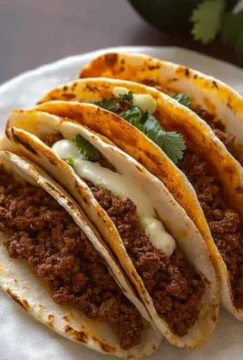 Delicious crispy ground beef tacos topped with fresh ingredients