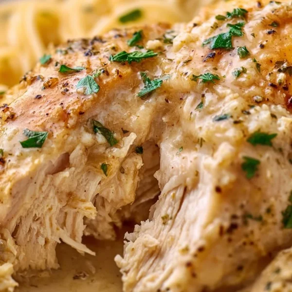 Crock Pot Angel Chicken dish with herbs and spices cooked in a slow cooker.