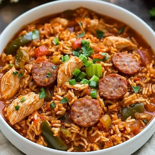 Delicious Crock Pot Jambalaya with shrimp and sausage