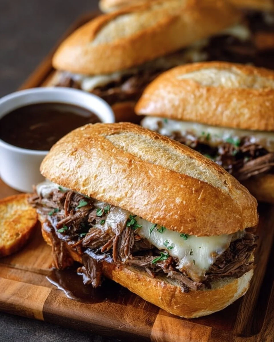 Crockpot French Dip Sandwiches