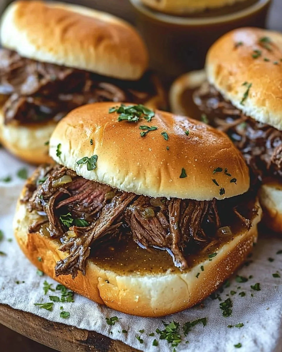 Crockpot French Dip Sandwiches