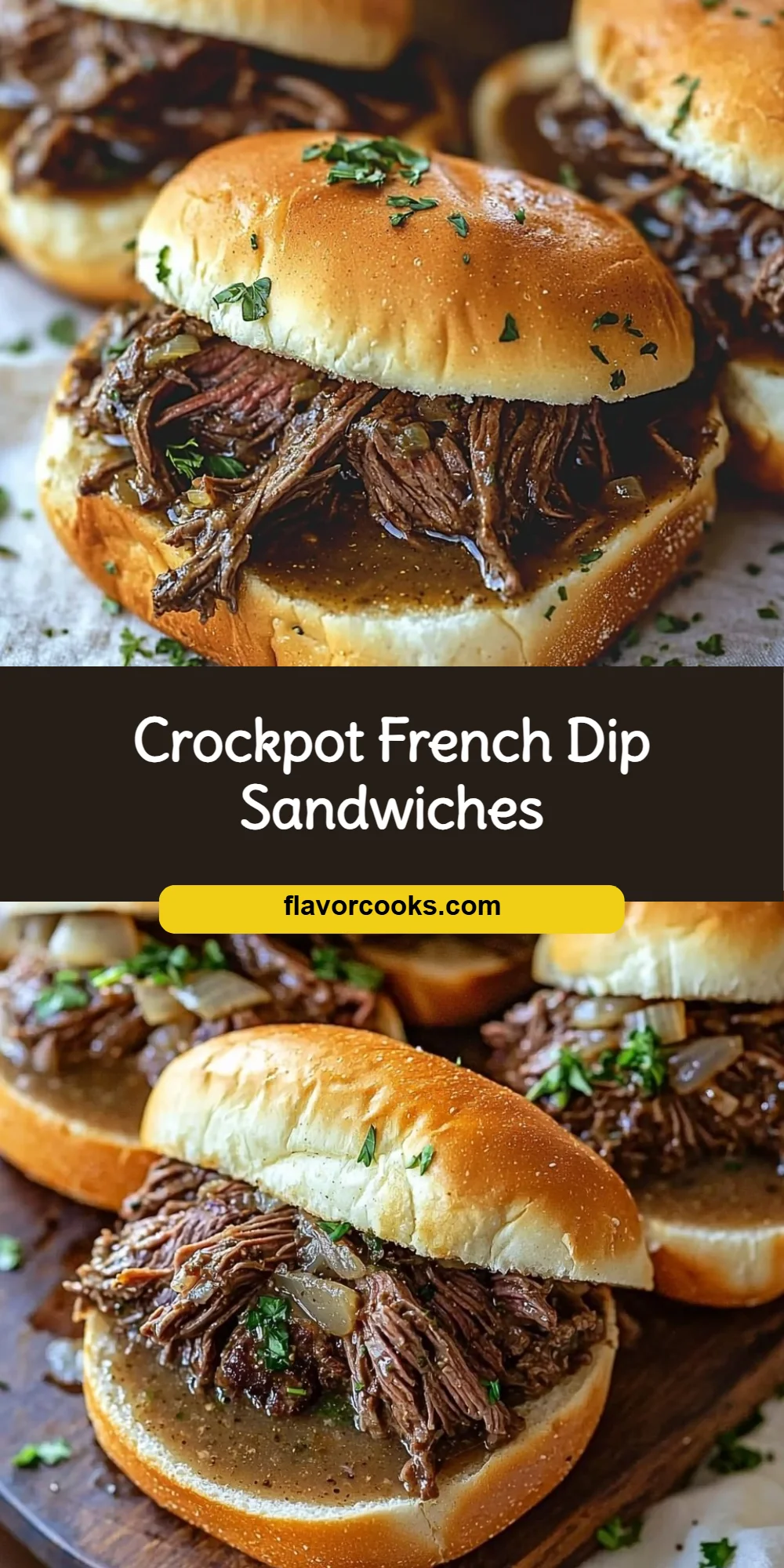 Crockpot French Dip Sandwiches