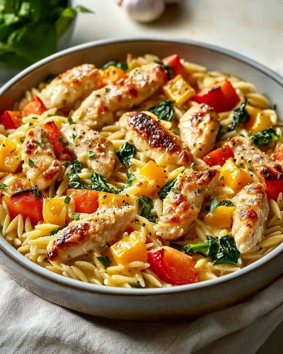 Easy Boursin Orzo Bake