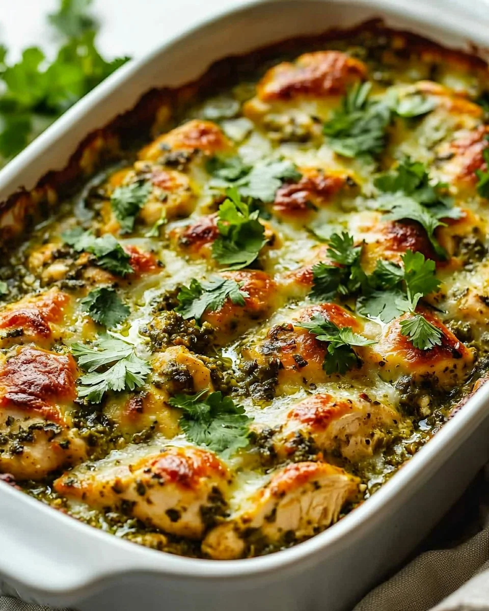 Healthy Salsa Verde Chicken Casserole