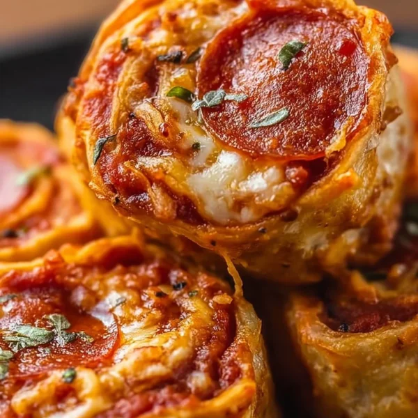 High protein pepperoni pizza rolls on a plate, ready to eat