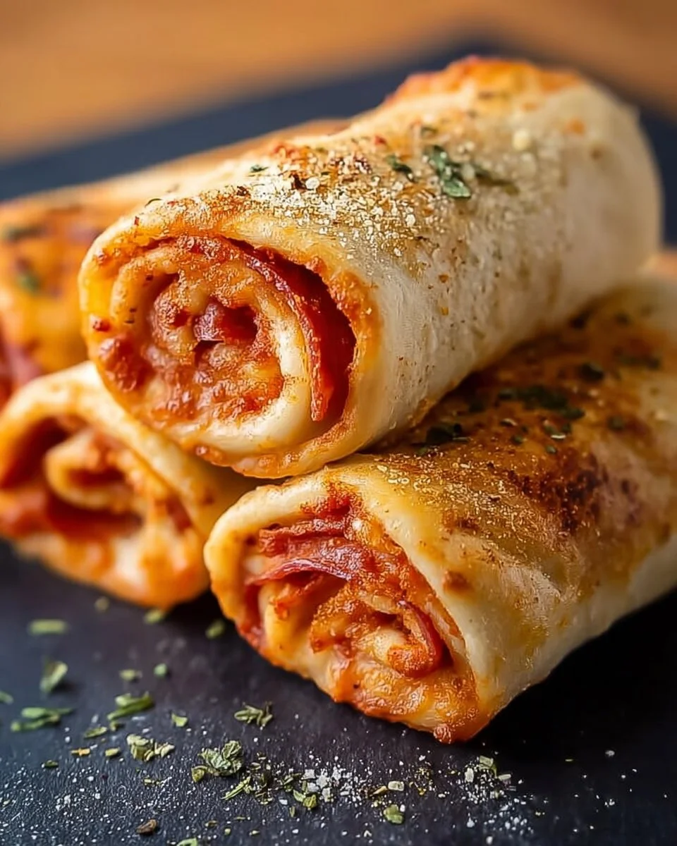 High Protein Pepperoni Pizza Rolls