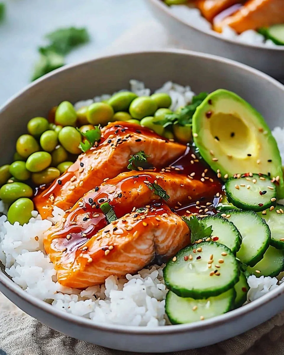 Honey Sriracha Salmon Bowls: A Sweet and Spicy Delight
