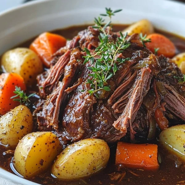 Delicious 5-star pot roast prepared in a slow cooker