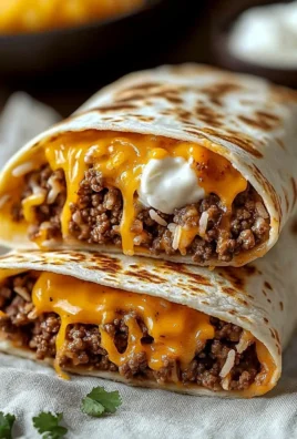Easy grilled cheese burrito with melted cheese wrapped in a soft tortilla