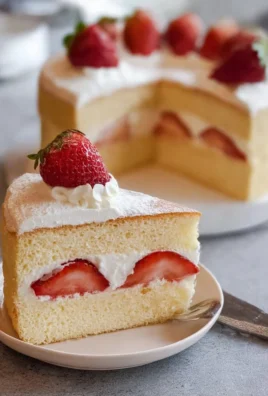 Japanese Strawberry Shortcake featuring fluffy sponge cake and fresh strawberries