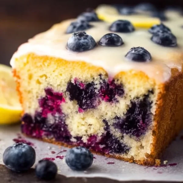 Delicious Lemon Blueberry Cake with fresh blueberries and lemon zest