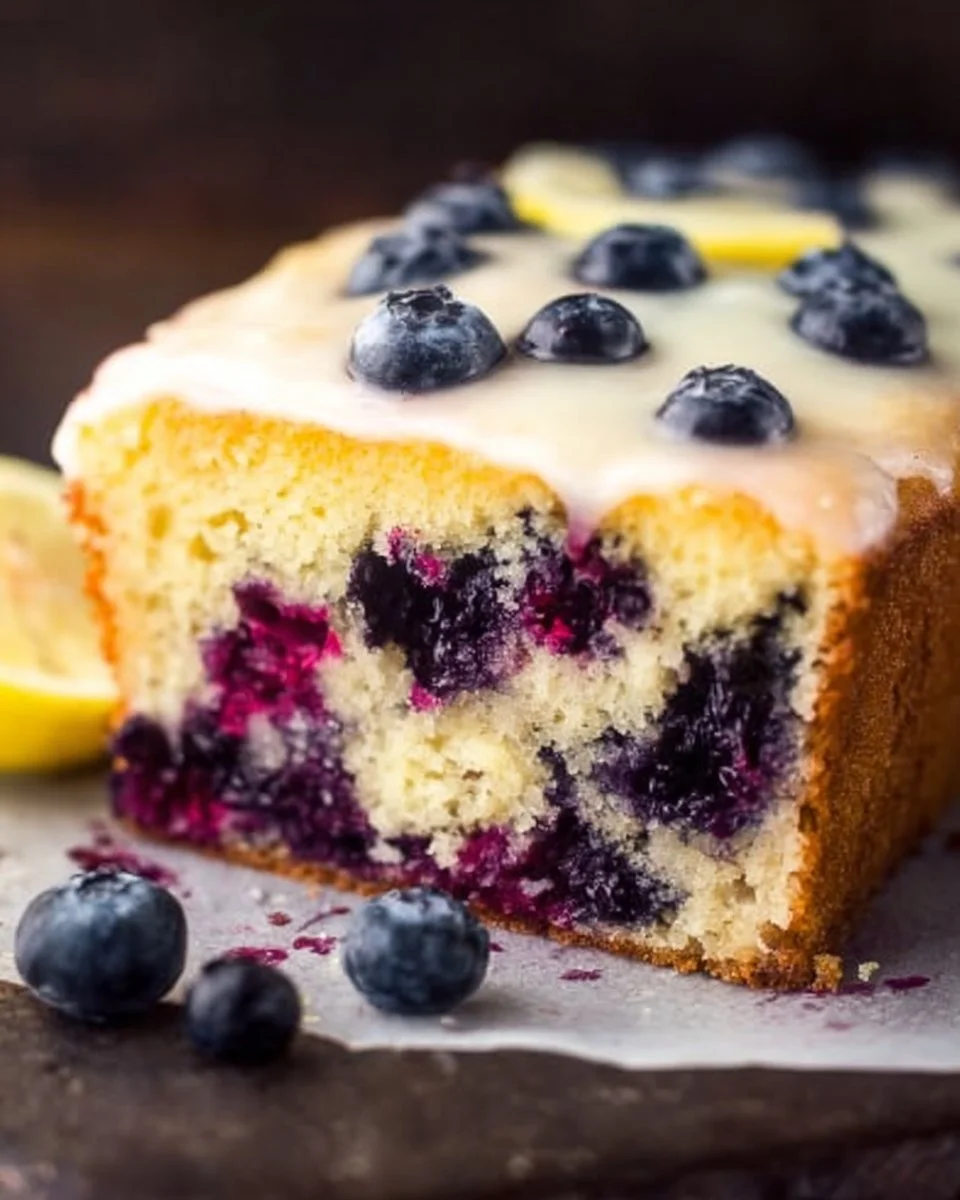 Delicious Lemon Blueberry Cake with fresh blueberries and lemon zest