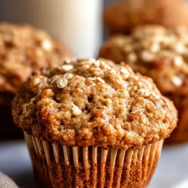 Moist applesauce oatmeal muffins baked and ready to enjoy
