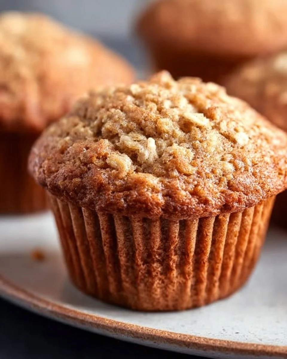 Moist Applesauce Oatmeal Muffins