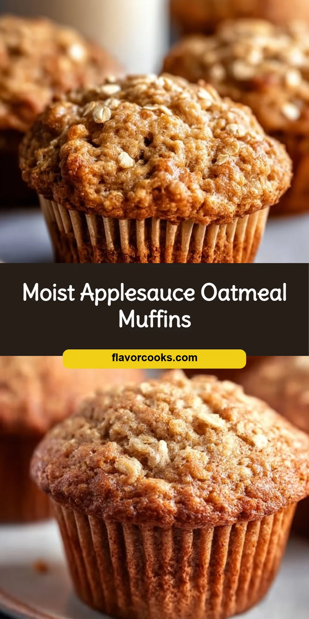 Moist Applesauce Oatmeal Muffins