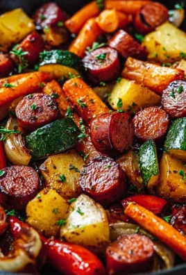 One-Pan Honey Garlic Kielbasa and Veggies ready to serve