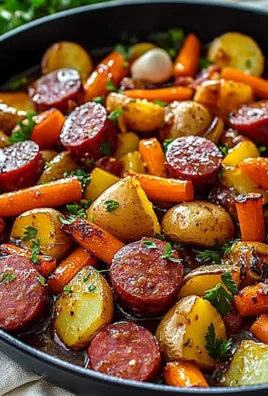 Delicious one-pan honey garlic kielbasa with colorful veggies