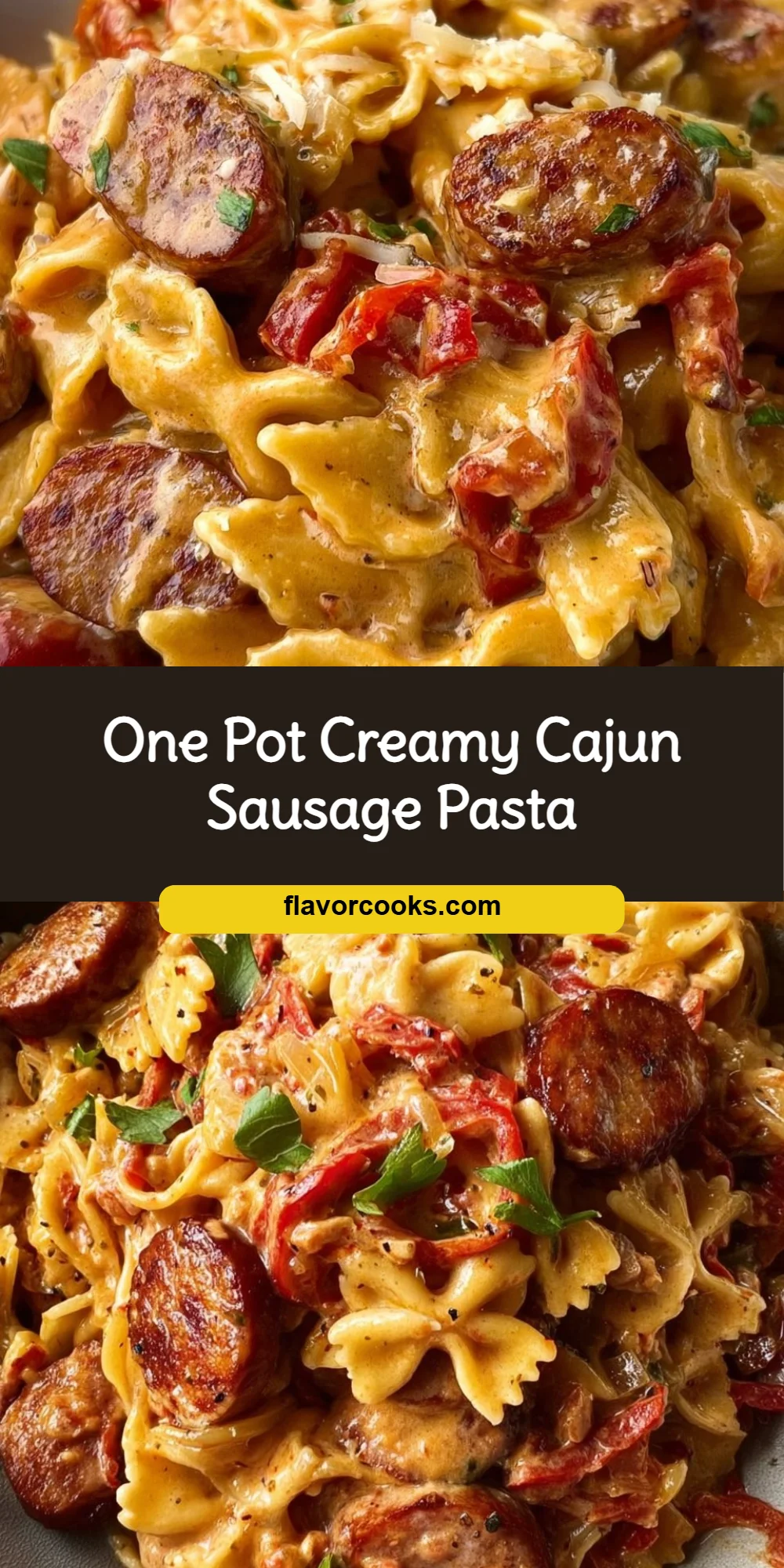 One Pot Creamy Cajun Sausage Pasta