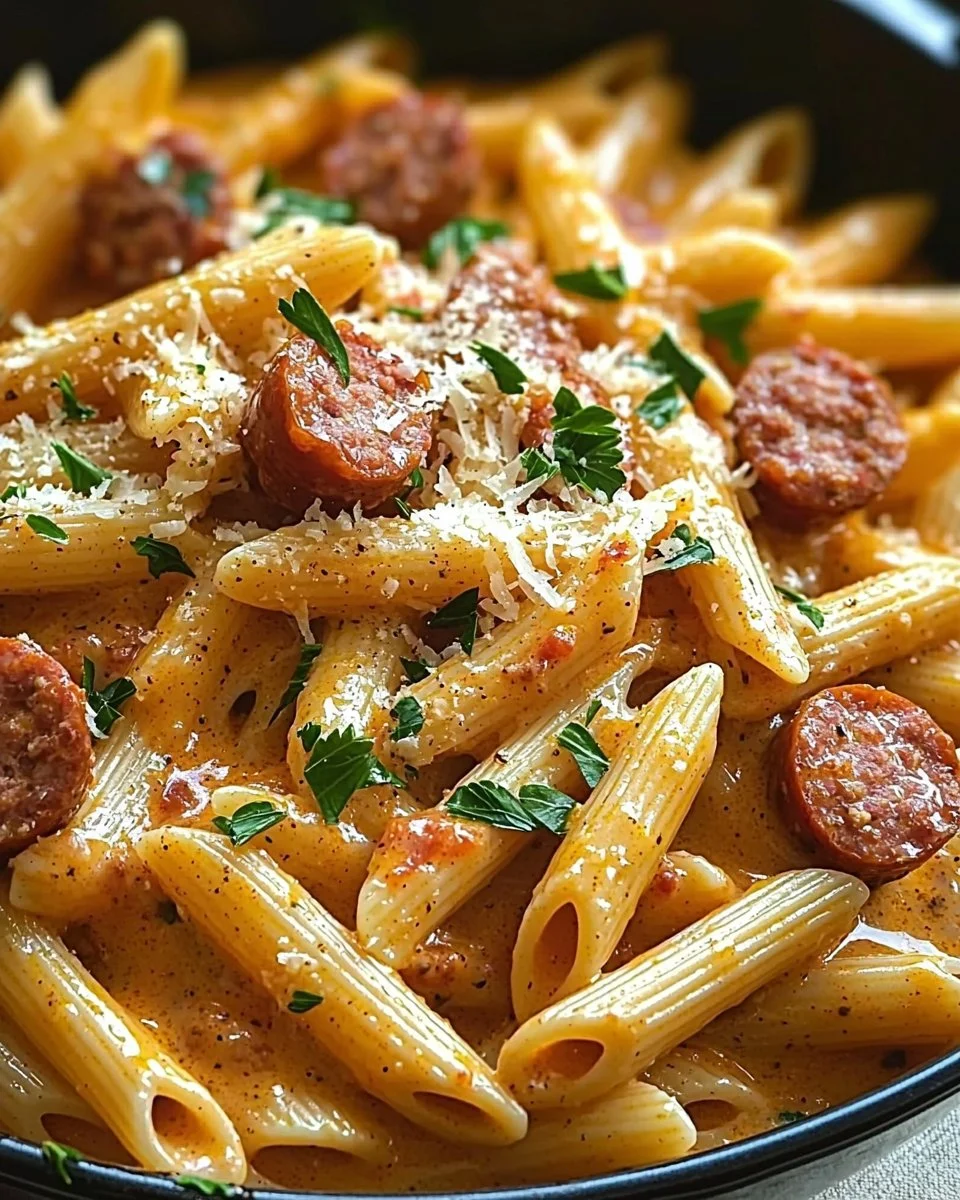 One-Pot Creamy Spicy Cajun Sausage Pasta