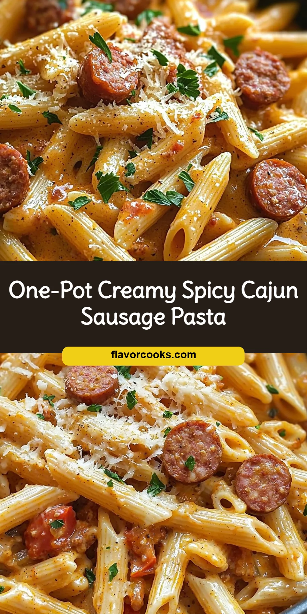 One-Pot Creamy Spicy Cajun Sausage Pasta