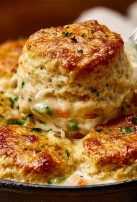 Delicious red lobster biscuit chicken pot pie with crispy topping and hearty filling
