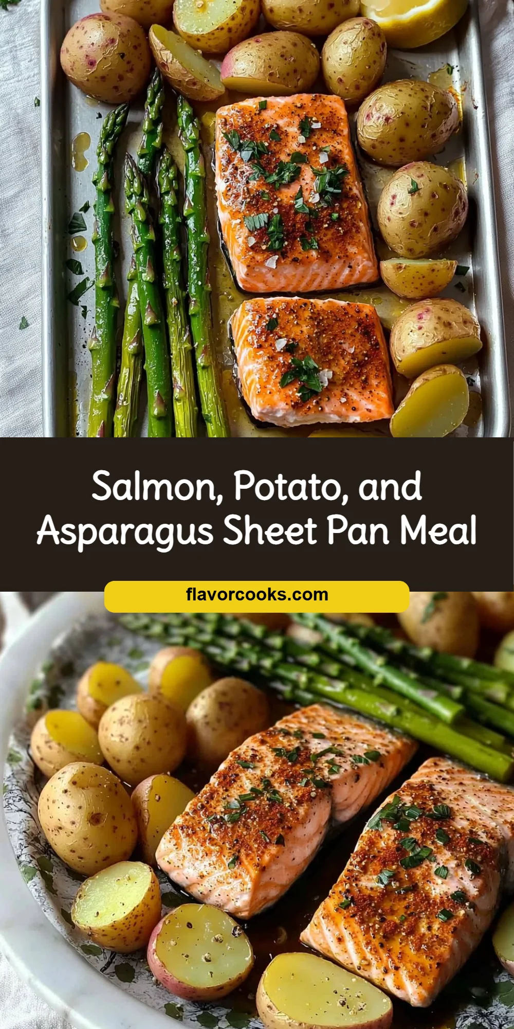 Salmon, Potato, and Asparagus Sheet Pan Meal