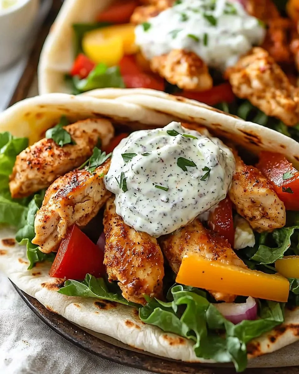 Sheet Pan Chicken Pitas with Herby Ranch Recipe