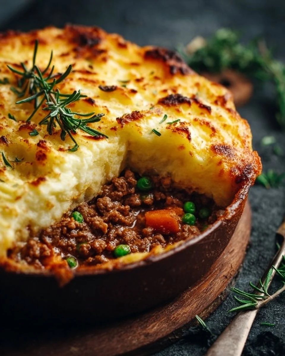 Delicious homemade Shepherd's Pie with meat and mashed potatoes