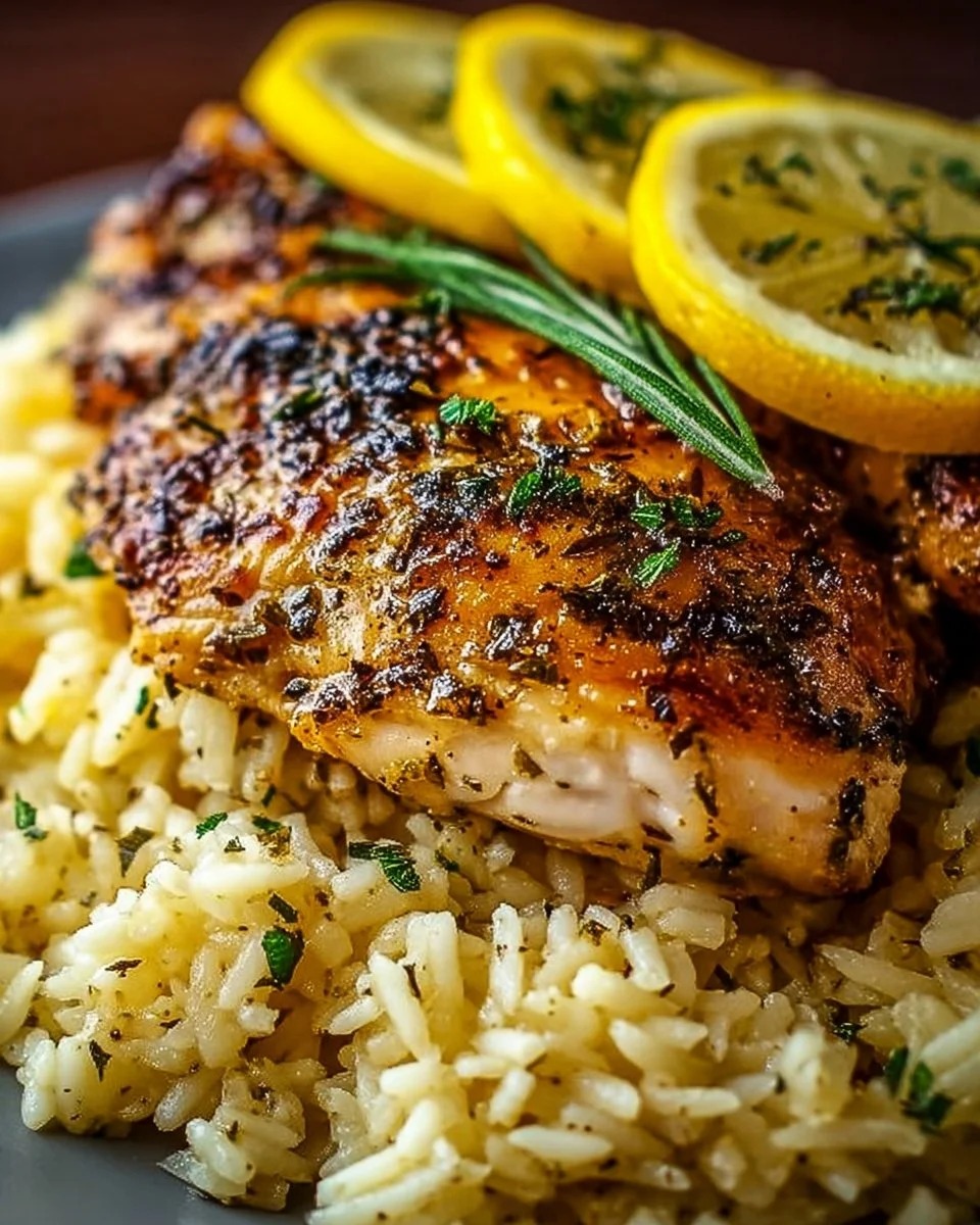 Slow Cooker Lemon Herb Chicken and Rice