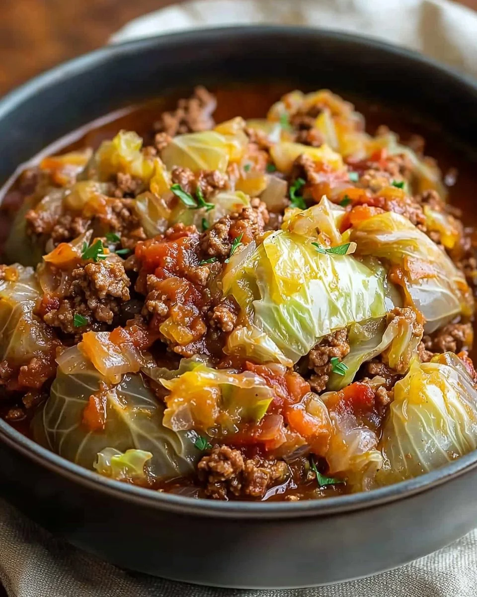 Slow Cooker Unstuffed Cabbage Rolls