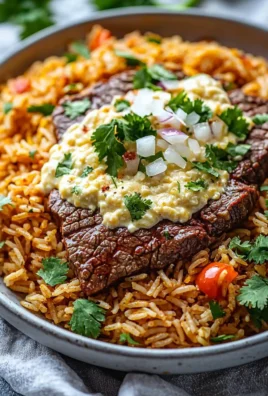 Delicious steak and cheese rice dish, a flavorful twist on a classic meal