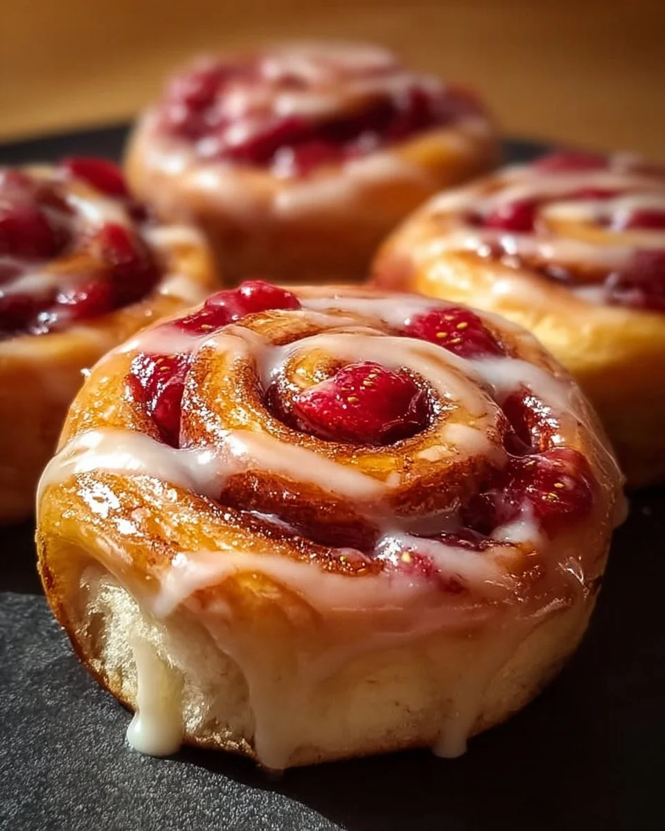 Strawberry Cheesecake Cinnabon Rolls