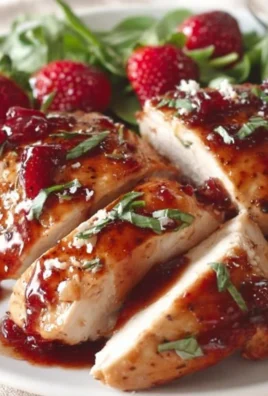 Deliciously plated Strawberry Chicken dish garnished with fresh strawberries