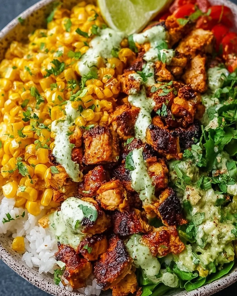 Street Corn Chicken Rice Bowl