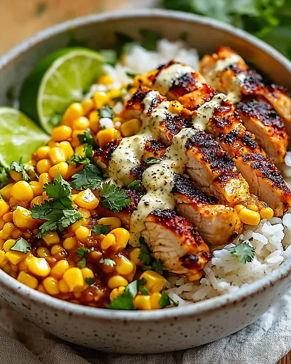 Street Corn Chicken Rice Bowl