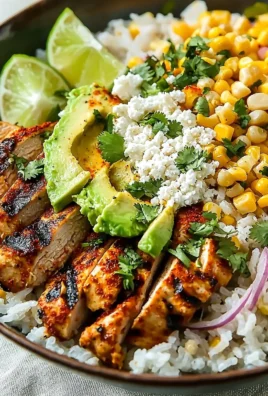 Delicious Street Corn Chicken Rice Bowl featuring grilled chicken and fresh ingredients.