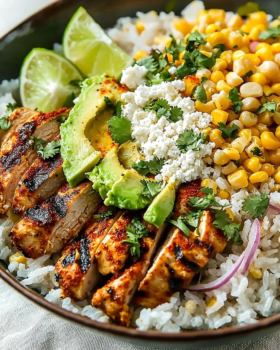 Street Corn Chicken Rice Bowl