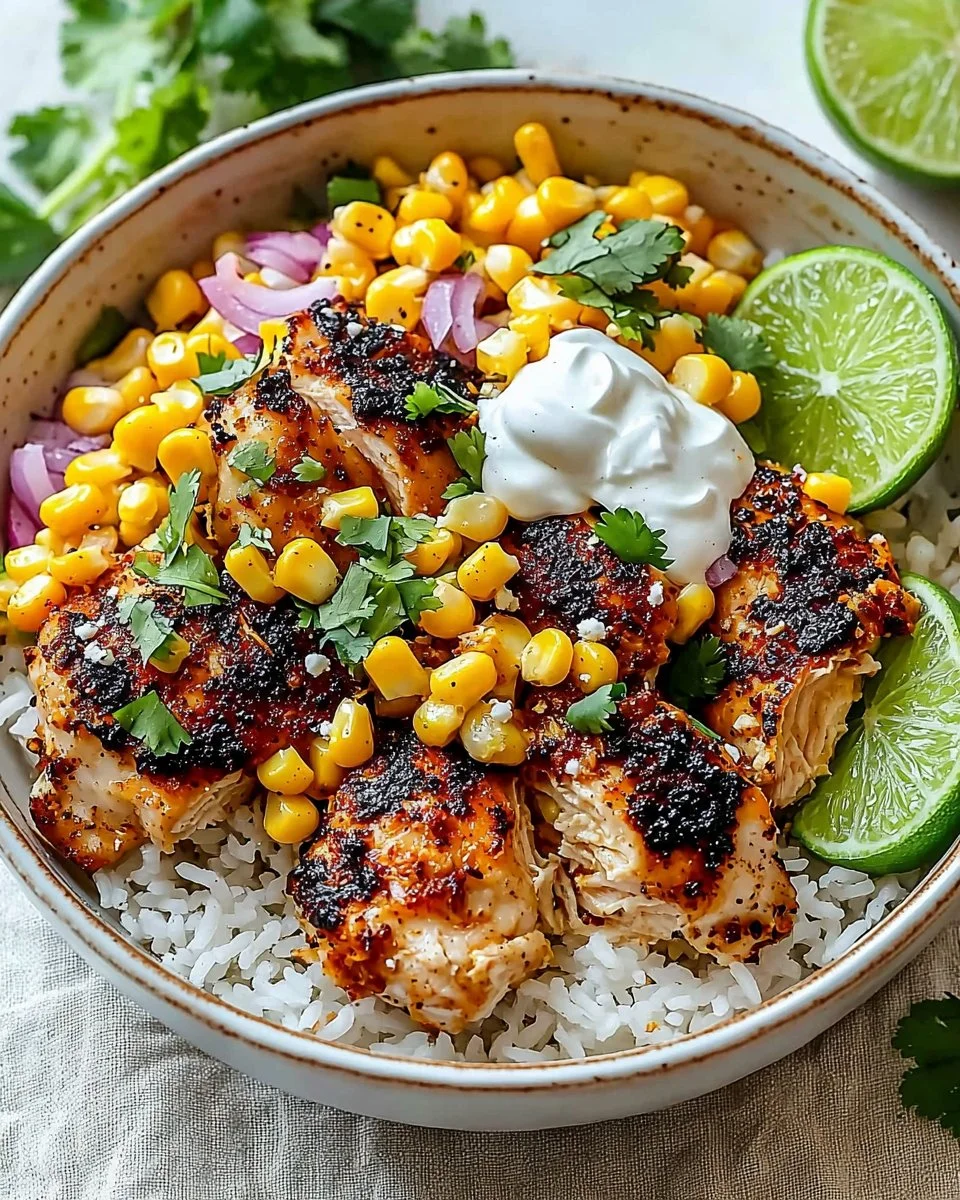 Street Corn Chicken Rice Bowl