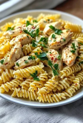 Delicious creamy garlic parmesan chicken pasta served in a bowl