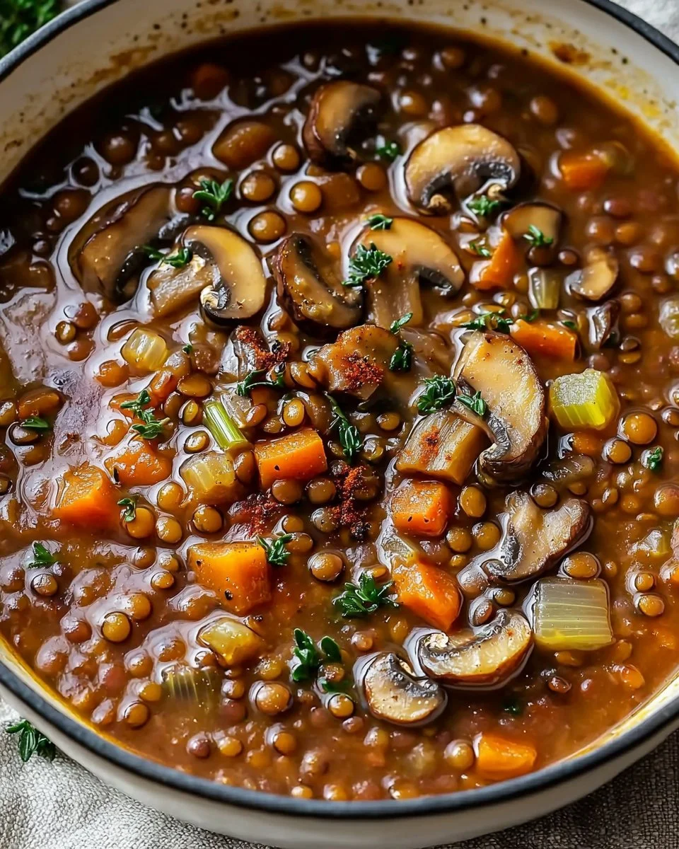 Vegan Lentil Mushroom Stew
