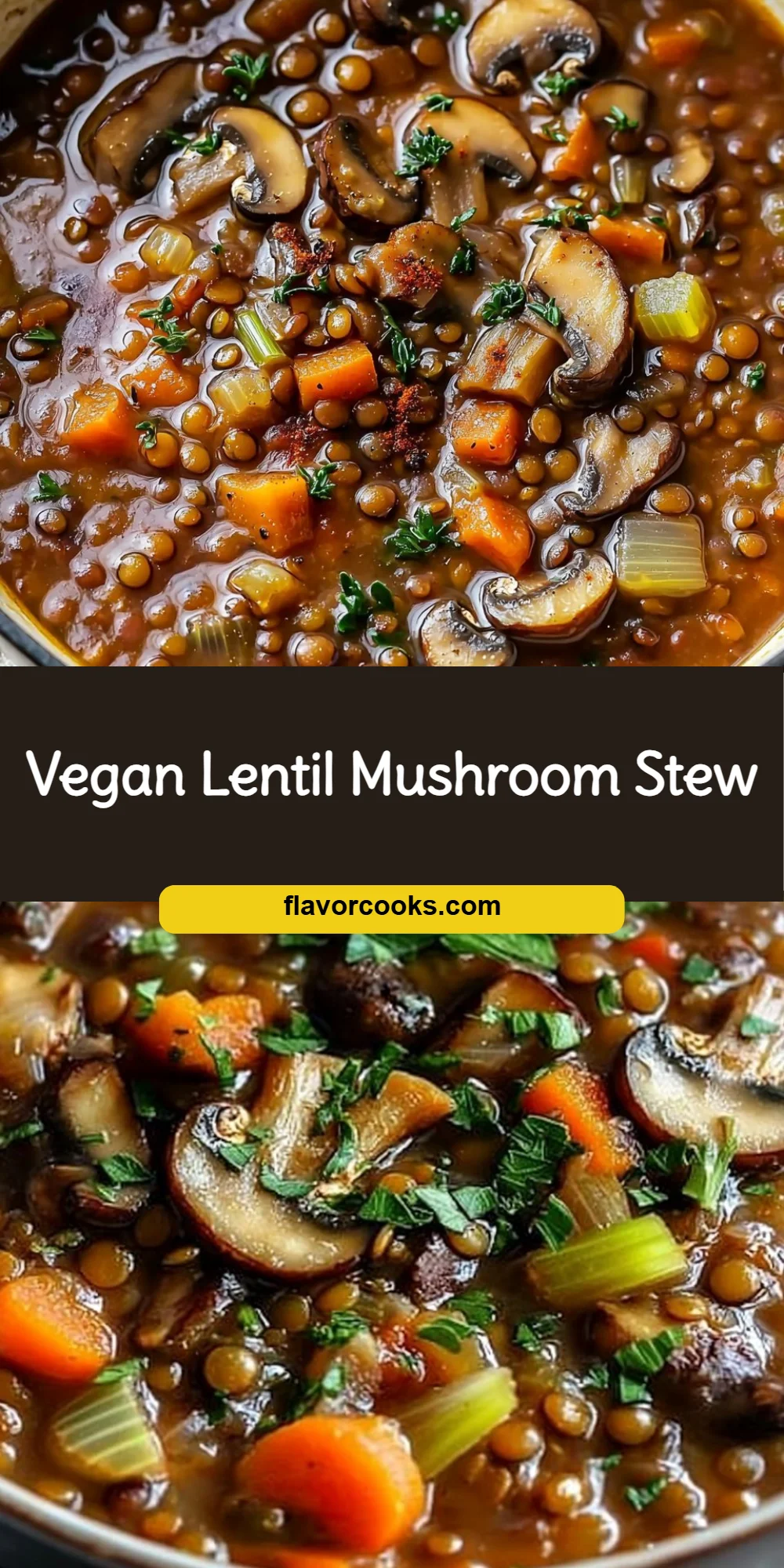 Vegan Lentil Mushroom Stew